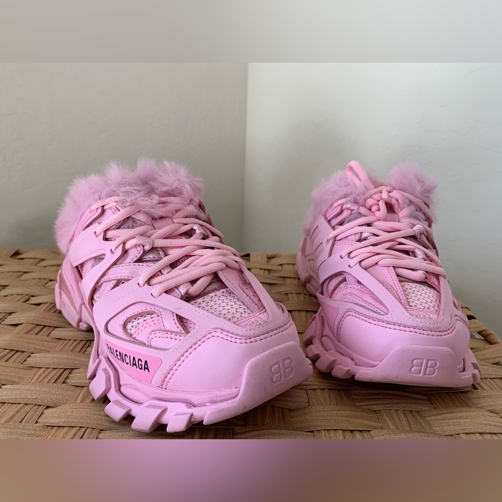 Balenciaga Pink Fur Sneakers - Picture 4 of 4